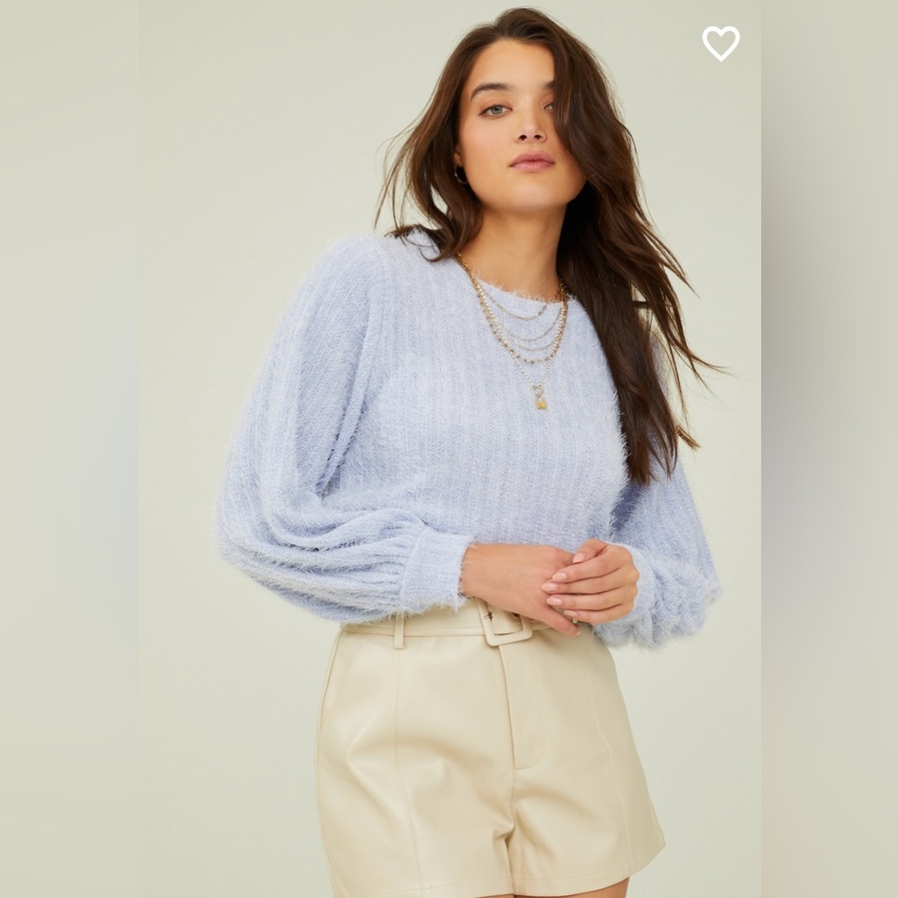 NWT Altar’d State Elm Eyelash Sweater Zen Blue
